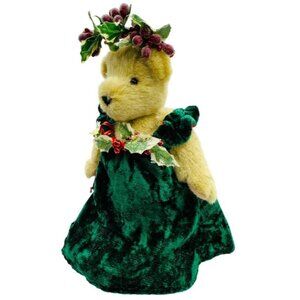 Muffy VanderBear Christmas Holiday 10" Green Velvet Dress 1983 NABCO Berries